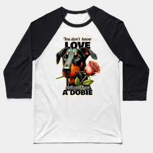 Doberman Valentine's day Baseball T-Shirt